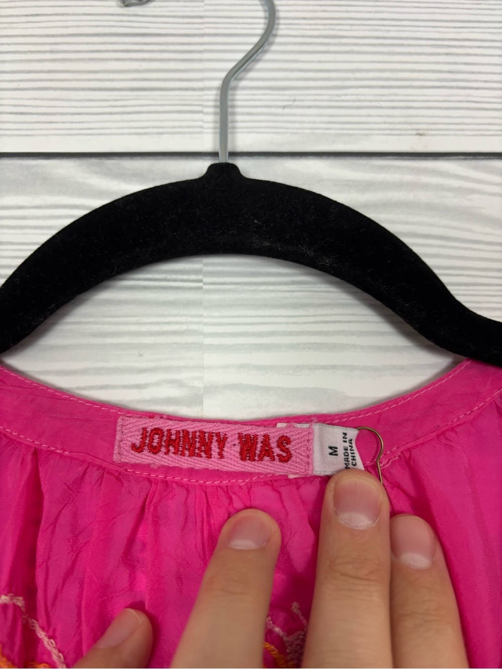 Johnny Was Zadonia blouse Fatima size medium fuchsia pink embroidered NWT - Picture 11 of 16